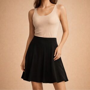 Liz & Co Black A-Line Women's Skirt Size Medium Classic Flare Stretch Waist